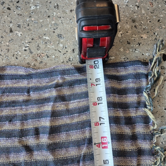 Striped Blue and Cream Scarf - Picture 3 of 4